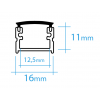 Perfil de aluminio 16 x 11mm (por metro)